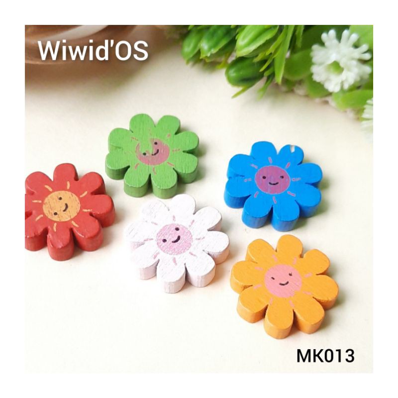 (5 bj) MANIK KAYU SMILE 20 MM MK013