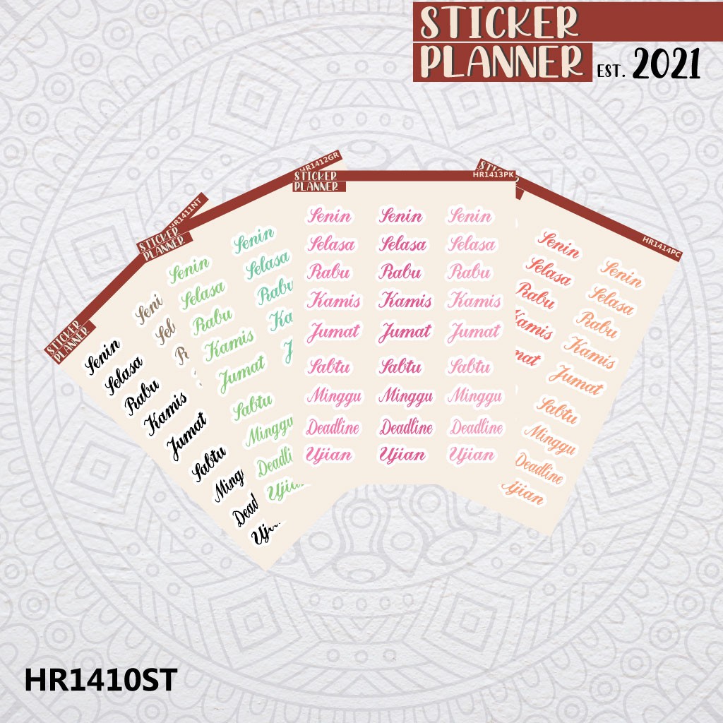 

Nama Hari Weekly day week Sticker Planner | Sticker Sheet, Bujo, Scrapbook, Studygram, Deco