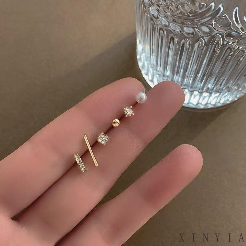 5 / 6 Pcs Anting Tusuk Kecil Sederhana Fashion Aksesoris Wanita