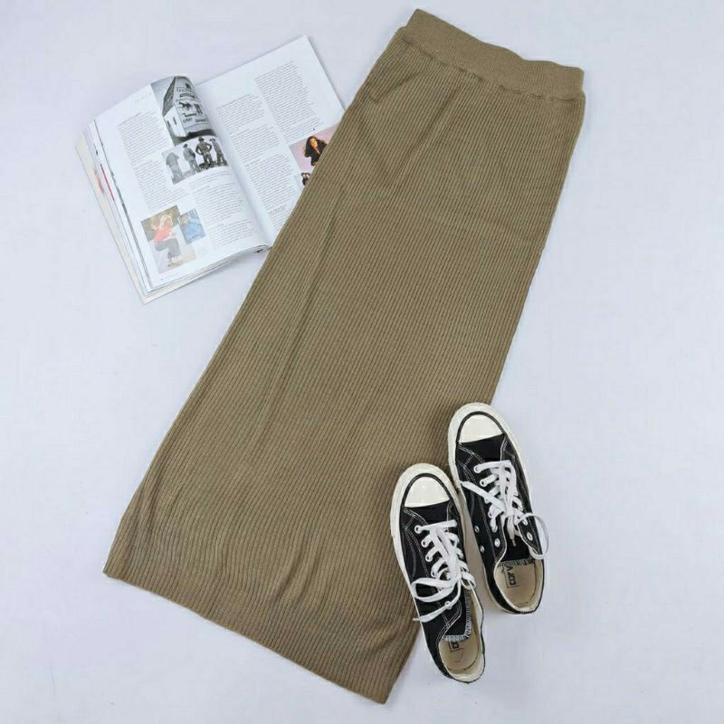 Promo!! Rok rajut span/ Rok Rajut/ROK SPANN RAJUT/ROK RAJUT PREMIUM/ROK WANITA/ROK PANJANG/-bronze
