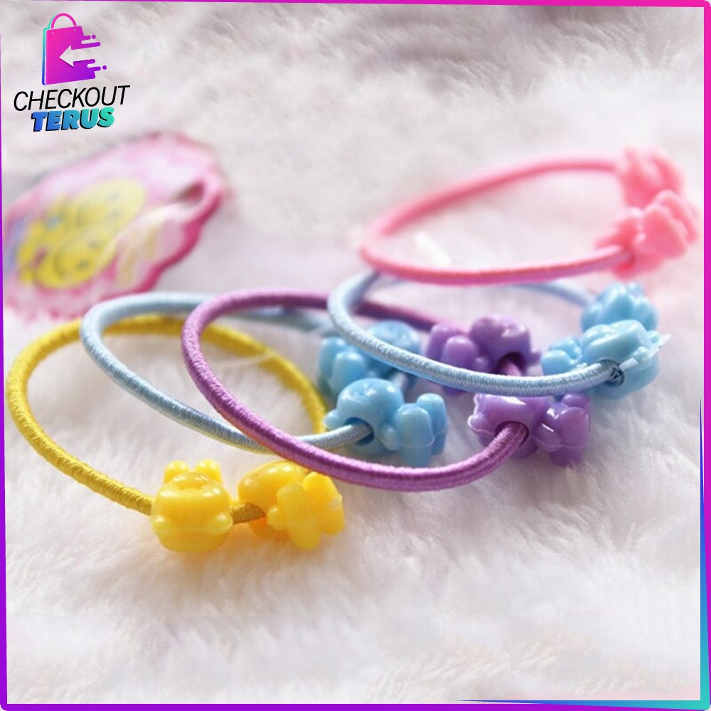 CT C9 (50 PCS) Ikat Rambut Anak Bahan Karet Headband Ikat Rambut Anak Perempuan Kuncir Rambut Kuda Aksesoris Rambut Anak