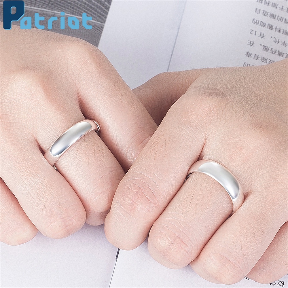 1pc Cincin Jari Bahan Stainless Steel Warna Emas Silver Ukuran 6mm Untuk Hadiah