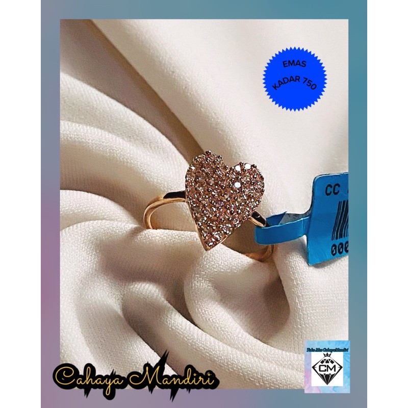 Cincin Emas Kadar 750 (17K) Berat 2 Gram