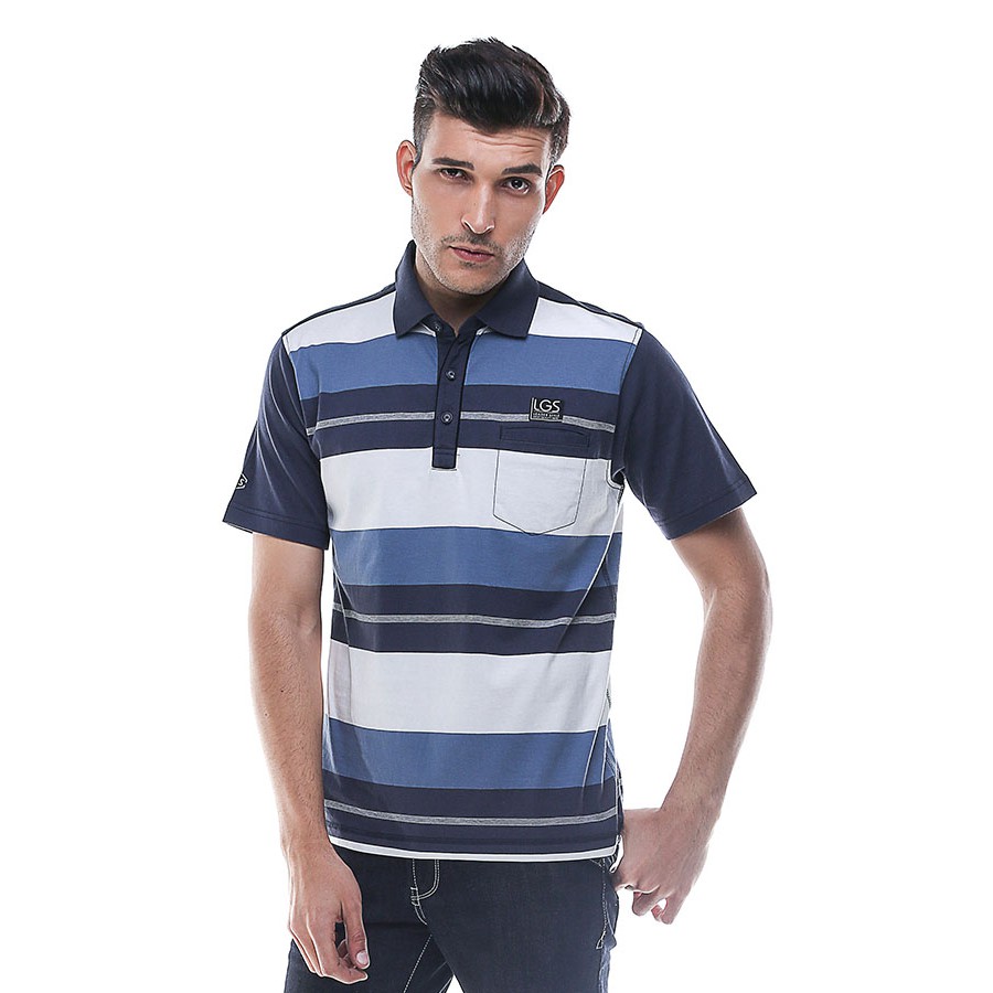 LGS - Regular Fit - Kaos Polo - Motif Bergaris - Biru - CTS.224.M1940