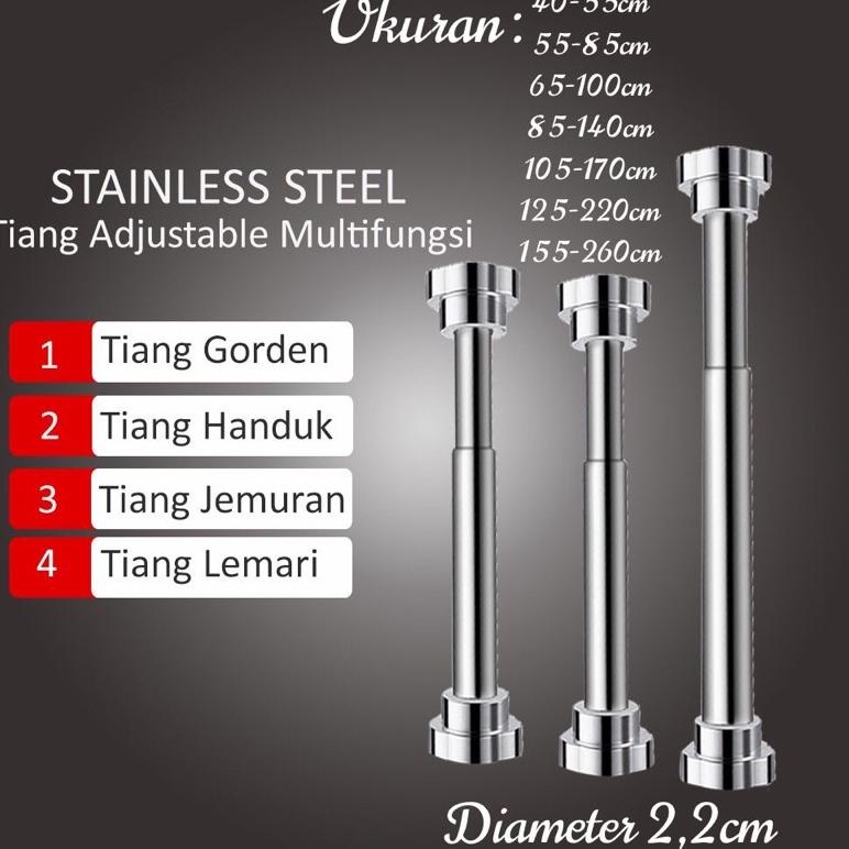 TIANG HORDENG FLEKSIBEL BESI GORDEN PIPA GANTUNGAN KAMAR MANDI LEMARI GAWANG BAJU TIANG GORDEN FLEKS