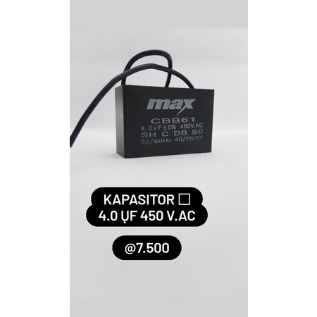 KAPASITOR KOTAK 4uf 450v MAX