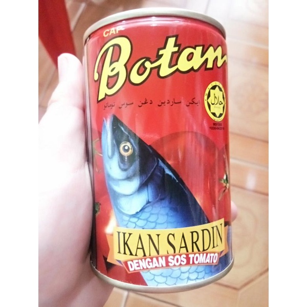 

Botan sarden Ikan Saus Tomat Malaysia 425gram Ikan Kalengan Baru Halal Asli Malaysia sardin asli