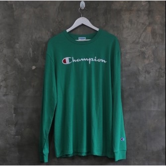 Endarfootwear - CHAMPION LONGSLEEVE EMBROIDERY SCRIPT GREEN