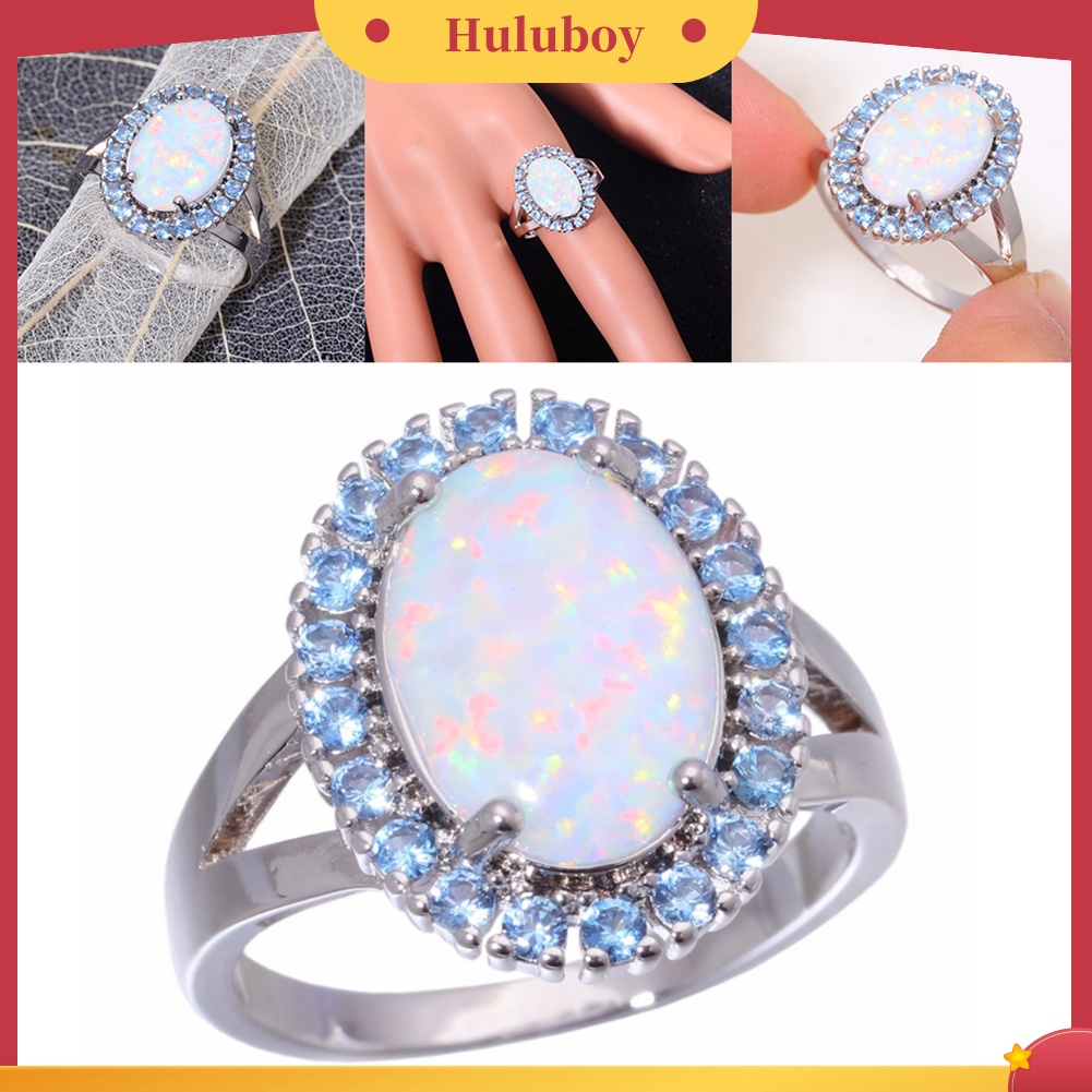 Hu Hu Hu Hu Hu Alat Bantu Pasang Kacamata♡ Cincin Wanita Hias Opalberlian Imitasi Untuk Pernikahanpertunanganhadiah