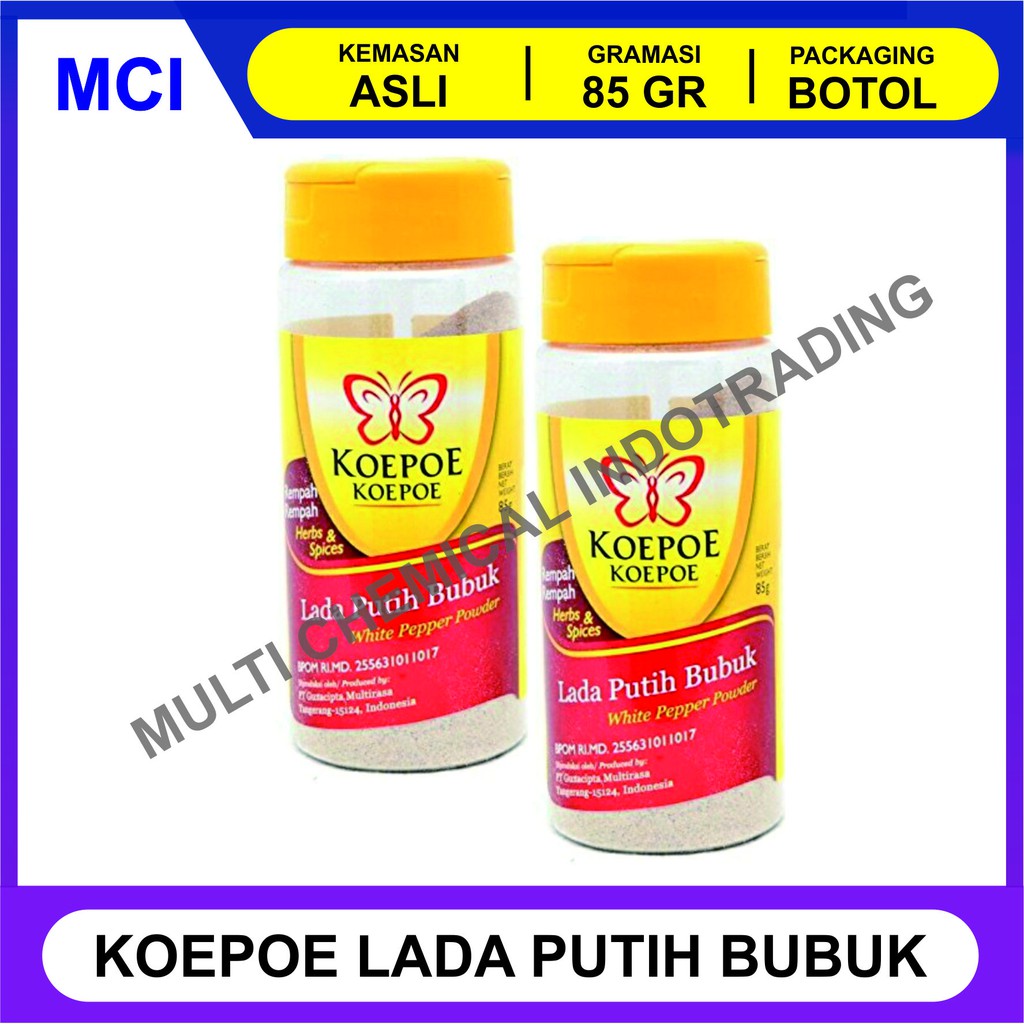 

LADA PUTIH BUBUK KOEPOE-KOEPOE / LADA PUTIH / MERICA / KUPU / 85 GR