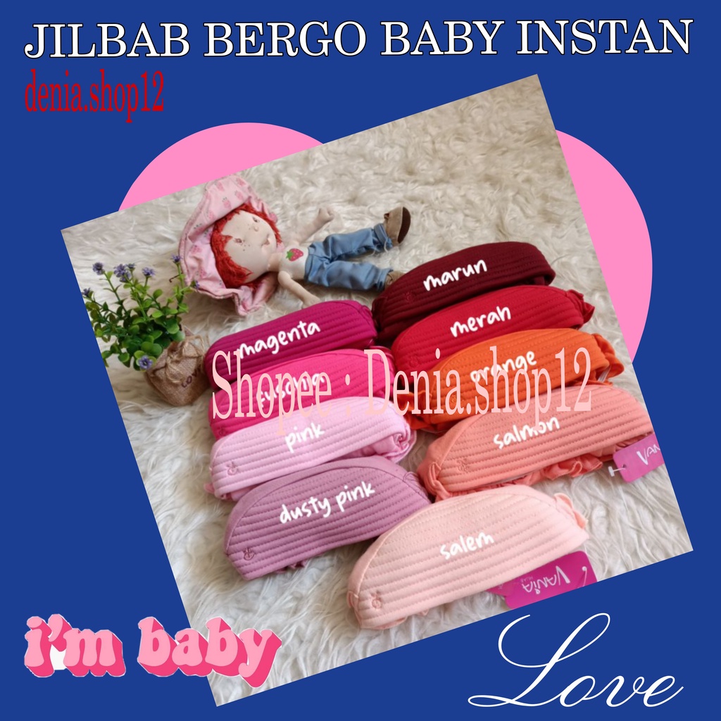 Jilbab Bayi/ Jilbab Bergo Instant balita tali karet / Jilbab murah Curly baby