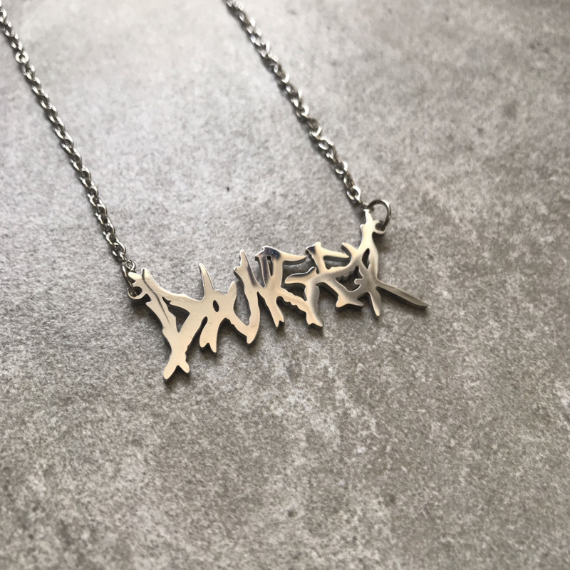 Thorn Letter Necklace Clavicle Chain Dark Retro Personality Pendant