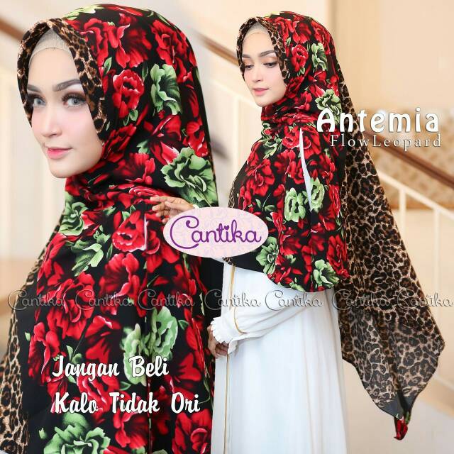 Khimar Antemia Flow Leopard Ori Cantika/Kerudung/Hijab