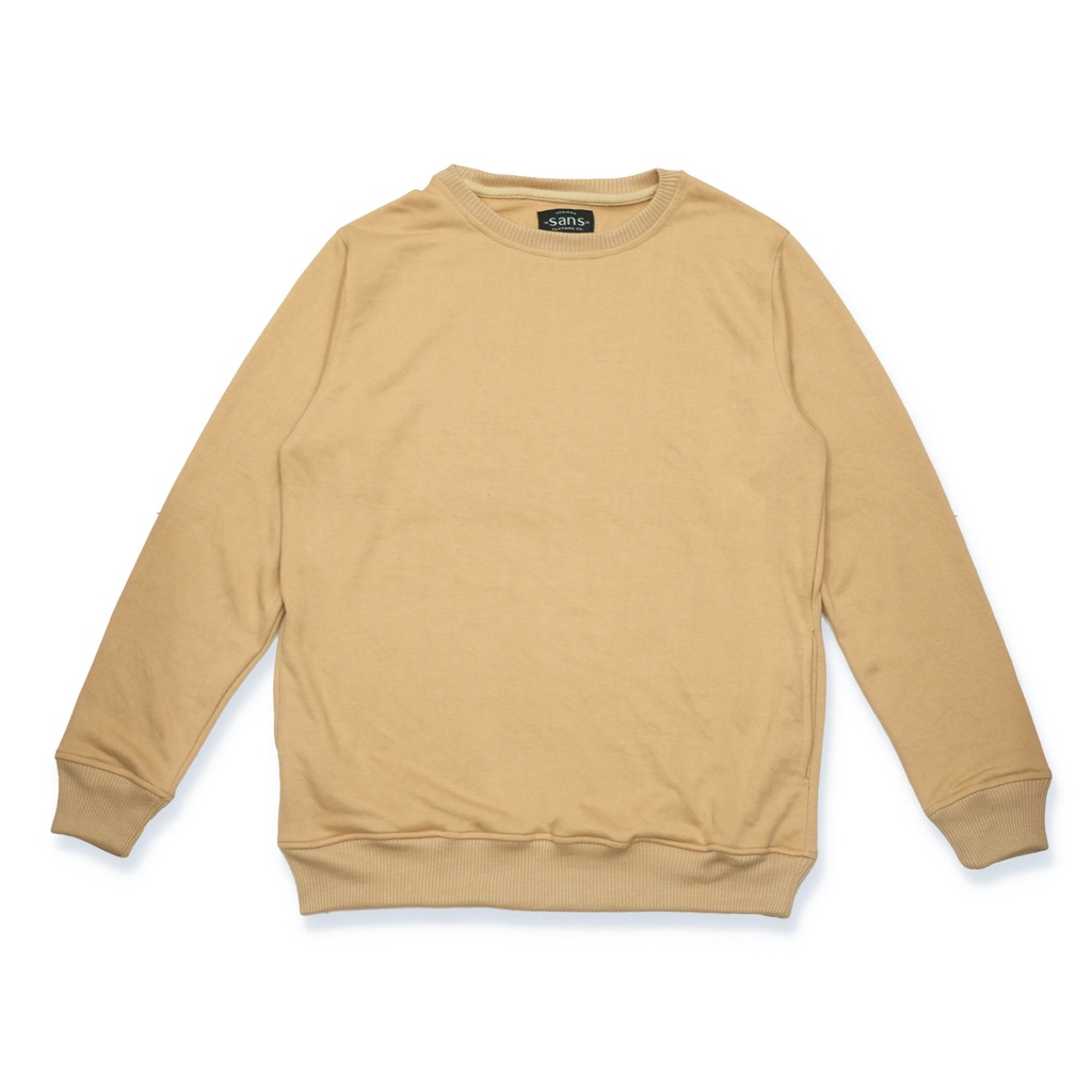 SANVANINA Sweater Crewneck Unisex Basic Cream | Sweater Polos Cream C-01E