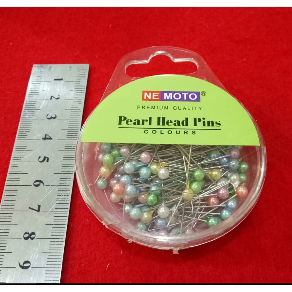 Jarum Pentul NEMOTO Pearl Besar Pearl Head Pin Tajam Nyaman Anti Karat Stainless Tokopelanginicer