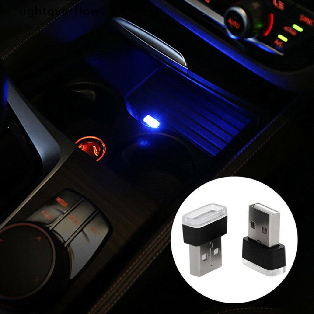 (lightoverflow2) Lampu Strip Neon LED Flexible Dengan Port USB Untuk Dekorasi Interior Mobil