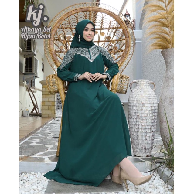 ATHAYA SET BORDIR/GAMIS PESTA/GAMIS MEWAH/GAMIS KONDANGAN/GAMIS PESTA/GAMIS BORDIR SET
