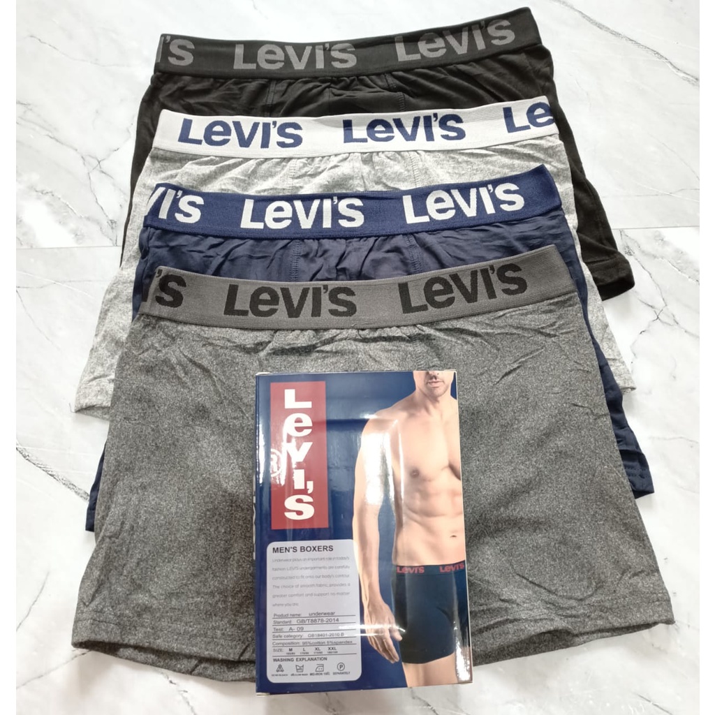 3 PCS CELANA DALAM BOXER PRIA / BOXER LEFIS BOX BIRU