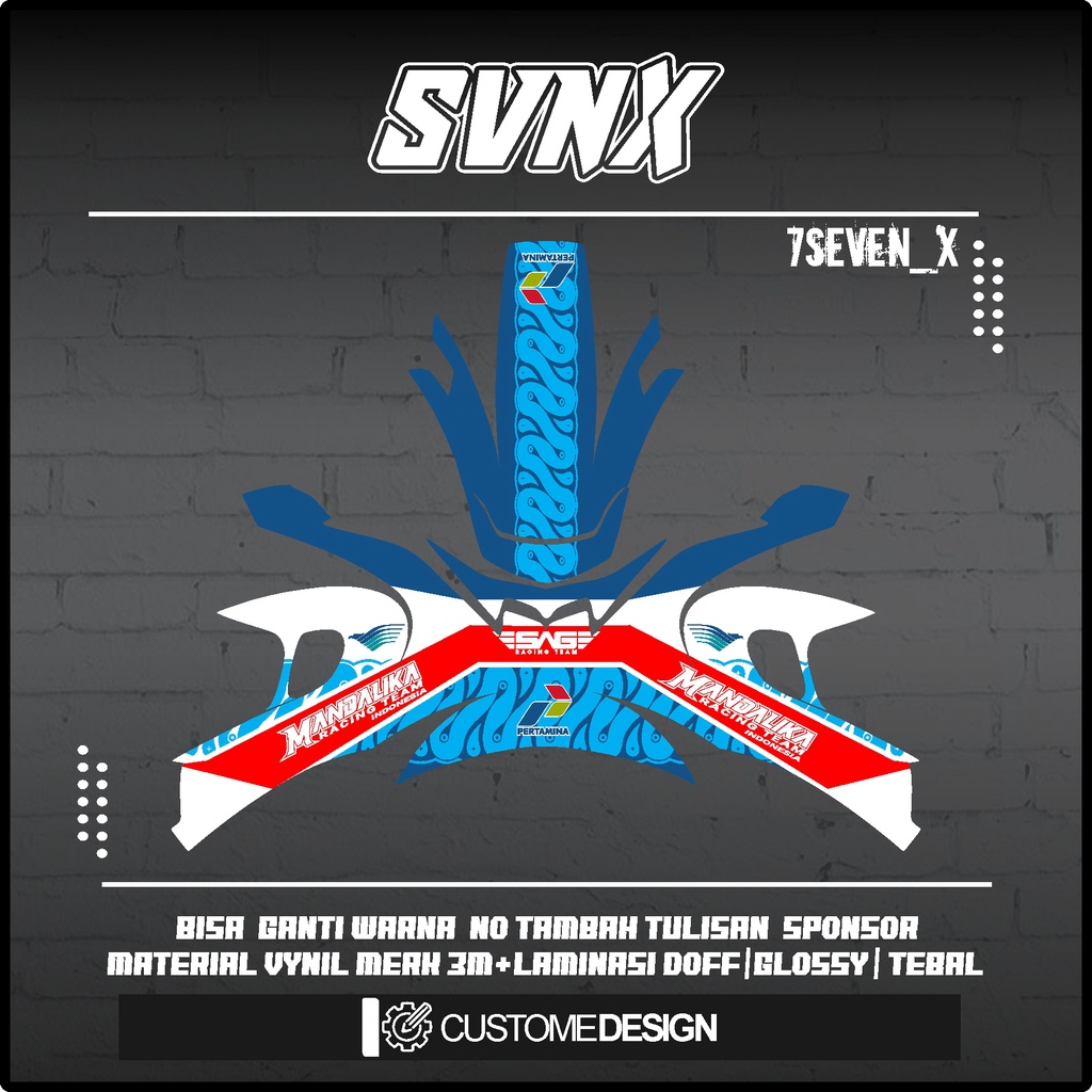 DECAL HELM MANDALIKA KLX,KYT RC 10,KYT RC 7,GM DLL