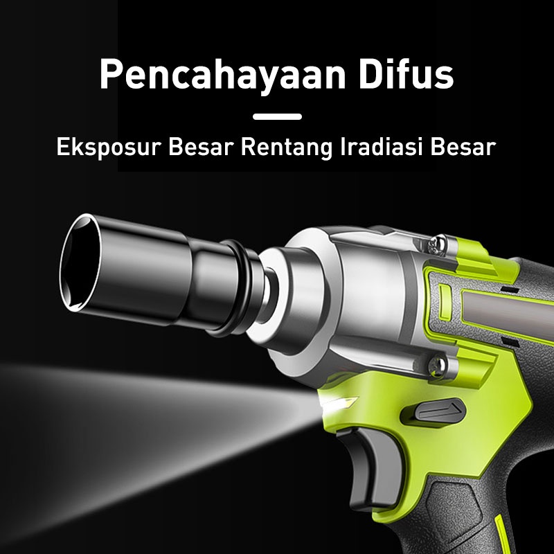 Reaim Cordless Impact Wrench 288VF Mesin Bor 2 baterai Untuk Baut Mobil bor set impak buka motor