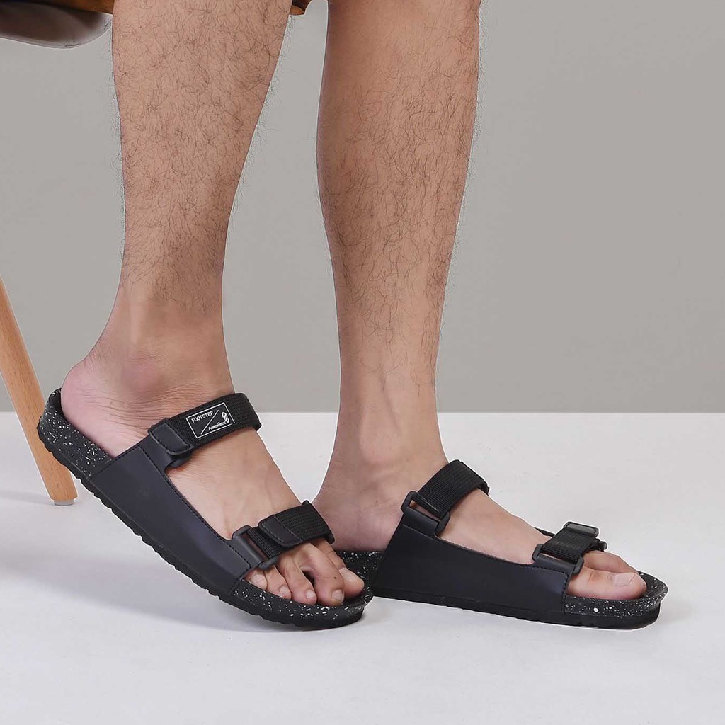 BILLY BLACK |ManNeedMe x FSTP| Sandal Casual Pria Sendal Outdoor ORI