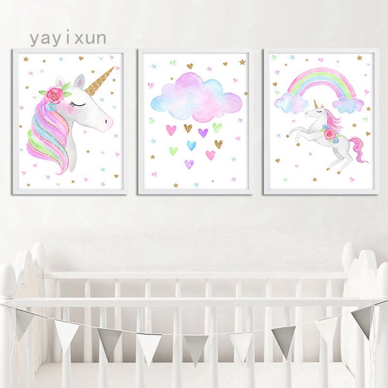 Lukisan Diamond 5d Diy Gambar Kartun Unicorn Shopee Indonesia