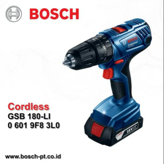 Mesin Bor Tembok Baterai / Cordless Bosch GSB 180 Li