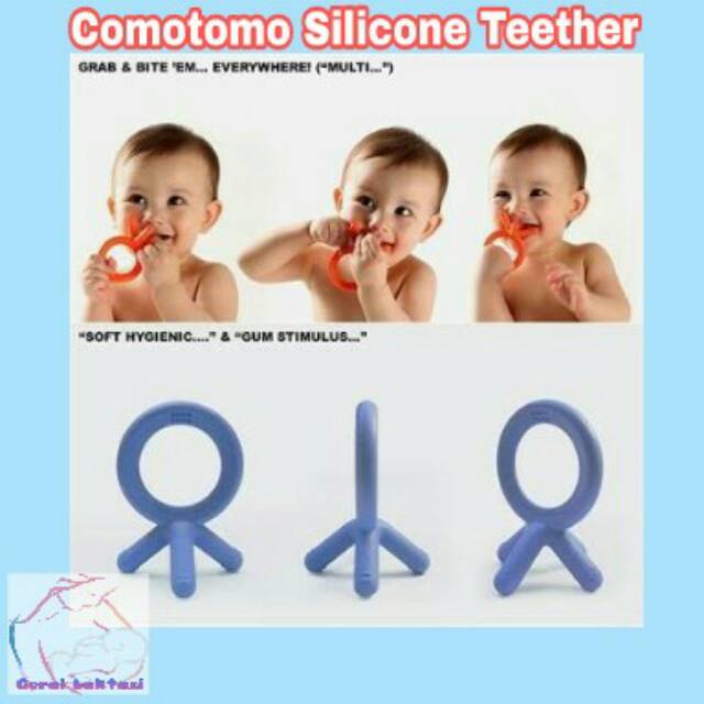 COMOTOMO SILICONE TEETHER BLUE ORANGE