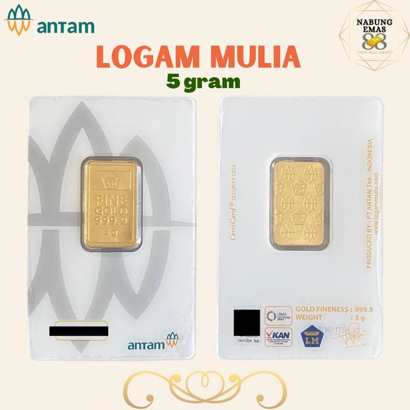 EMAS 5 gram LOGAM MULIA ANTAM SERTIFIKAT & KLASIK RETRO