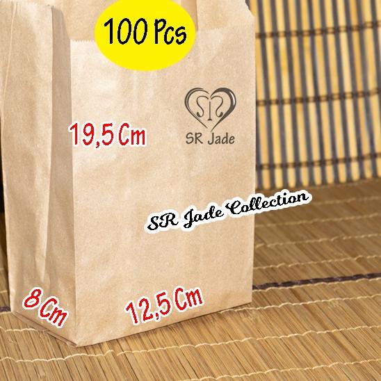 

➽ Paper Bag Kantong Kertas M Kantong Roti Fried Chicken Snack Coklat Putih Anti Minyak ♞