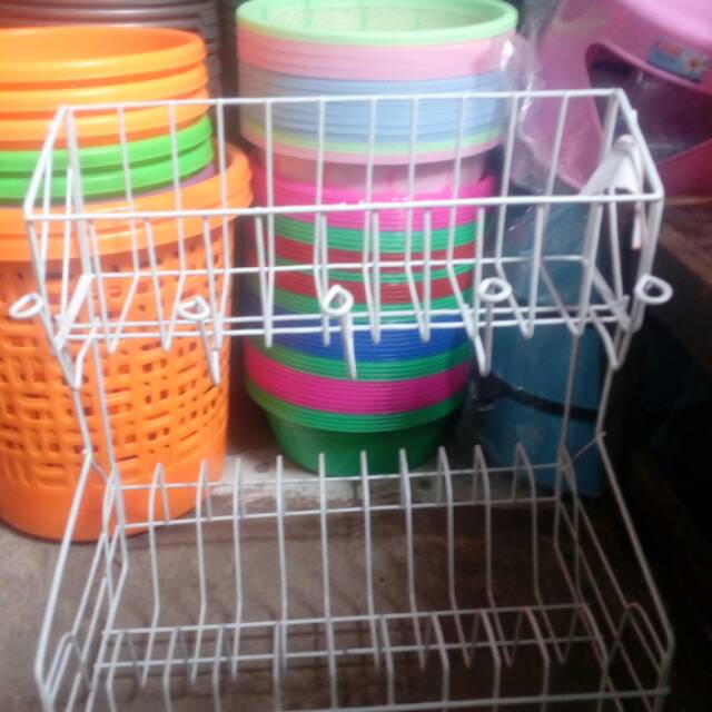 Rak piring besi 2 susun