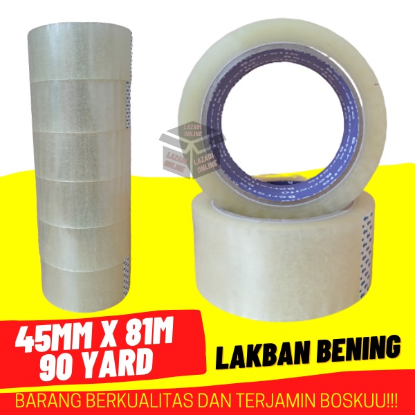 

LAKBAN BENING 45mm x 81m 90 YARD LAKBAN BENING LAKBAN PACKING MURAH BERKUALITAS LAKBAN COKLAT LAKBAN MURAH TEBAL REKAT KUAT