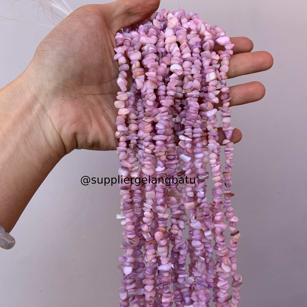 kerikil Batu alam mix purple pearl 1cm manik aksesori craft gloss ungu