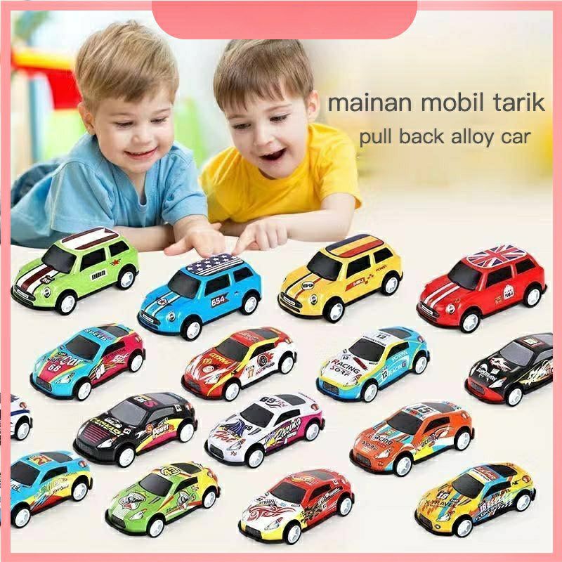 Mainan Anak Mobil Mini Pull Back Bahan Alloy - Racing Mini Car Kids Toys Toddler Toys