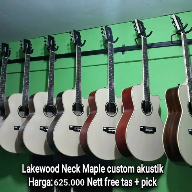 Lakewood neck maple custom akustik Khusus gojek & grab