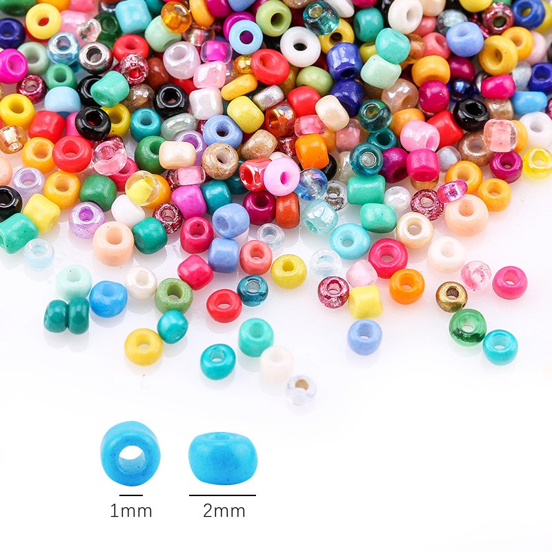 2000 pcs / Lot 12Grids Manik-manik Biji Kaca Set Pesona Perhiasan Beads Untuk Gelang Kalung Anting Kerajinan Buatan Tangan Membuat Perhiasan DIY