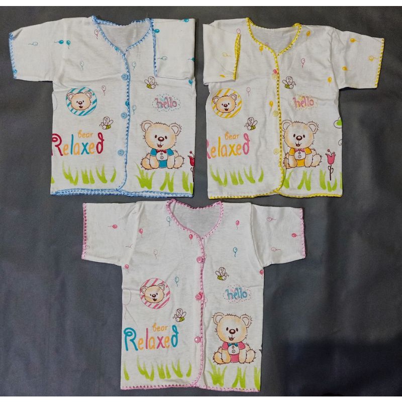 Baju Bayi Baru Lahir Lengan Pendek TITIKU 100% Katun Halus Atasan Bayi Baru Lahir Lengan Pendek Katun Ukuran New Born Perlengkapan Bayi Baru Lahir