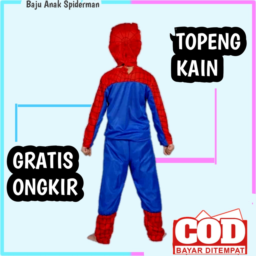 baju spiderman anak umur 1 - 11 tahun | kostum spiderman | kostum spiderman anak | baju spiderman anak dan topeng | baju anak laki laki | baju spiderman | baju spiderman anak laki laki