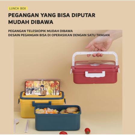 MARKASSHOP66-- TEMPAT MAKAN BPA FREE BL22133 KOTAK MAKAN BENTO LUNCHBOX SET