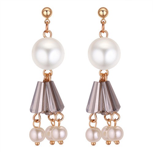 LRC Anting Tusuk Fashion Water Drop Shape Decorated