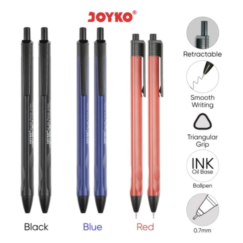 

Ball Pen Pulpen Pena Joyko BP-338 Focus 0.7 mm