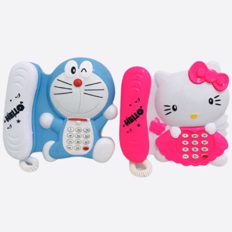MAINAN TELEPON HELLO KITTY & DORAEMON MAINAN TELEPON BERSUARA #Nat4
