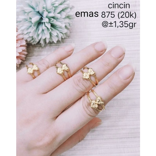 cincin emas original 875 model love