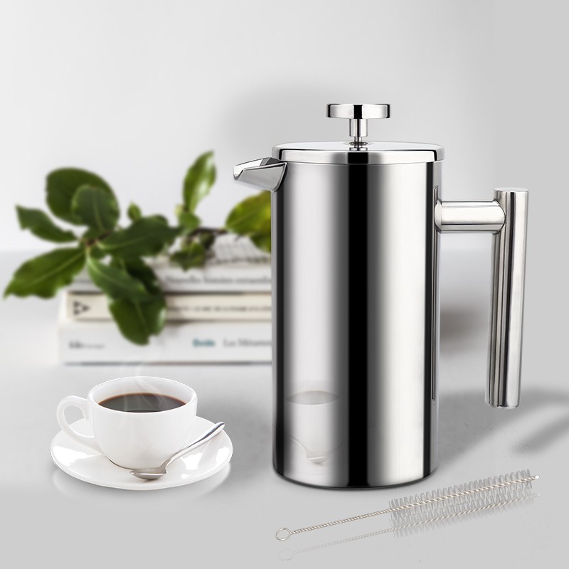 BAYAR DI TEMPAT Pot Stainless Steel 1 Liter French Press Coffee Maker