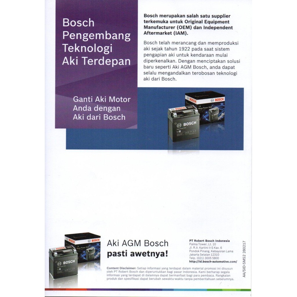 Ready Aki Motor Bosch M8 Ultragel Rbtz 5s 3 5 Ah Limited Shopee