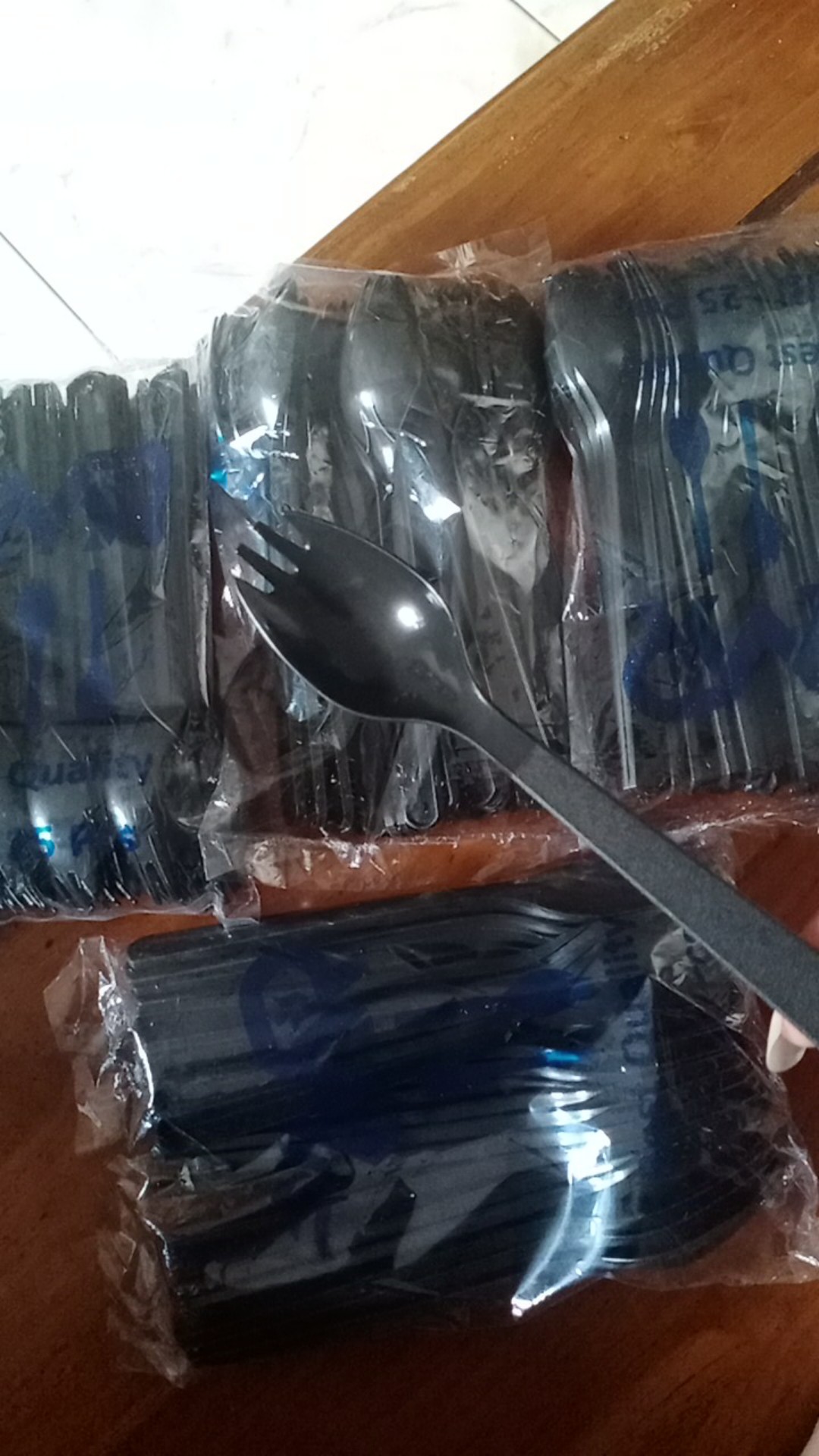 (isi 25pcs) Sendok Garpu 2in1 Hitam/sendok Makan Garpu Makan/sendok Plastik