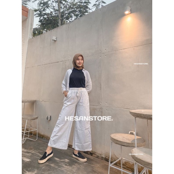 Loose Pants - Kulot Mozza Wanita - Kulot Pinggang Full Karet | Kulot Santai Ternyaman