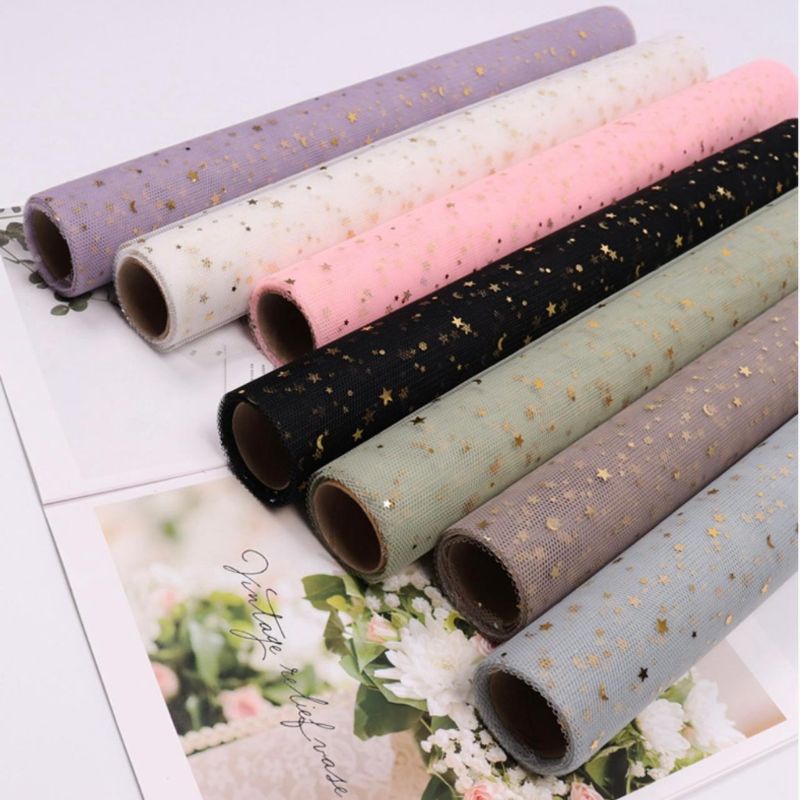 Flower Wrapping Paper Glitter / Kertas Bunga  Kain  Polyester EMYBD