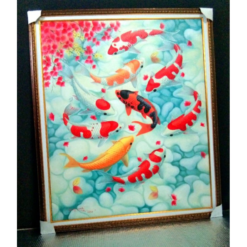 lukisan ikan koi fengshui