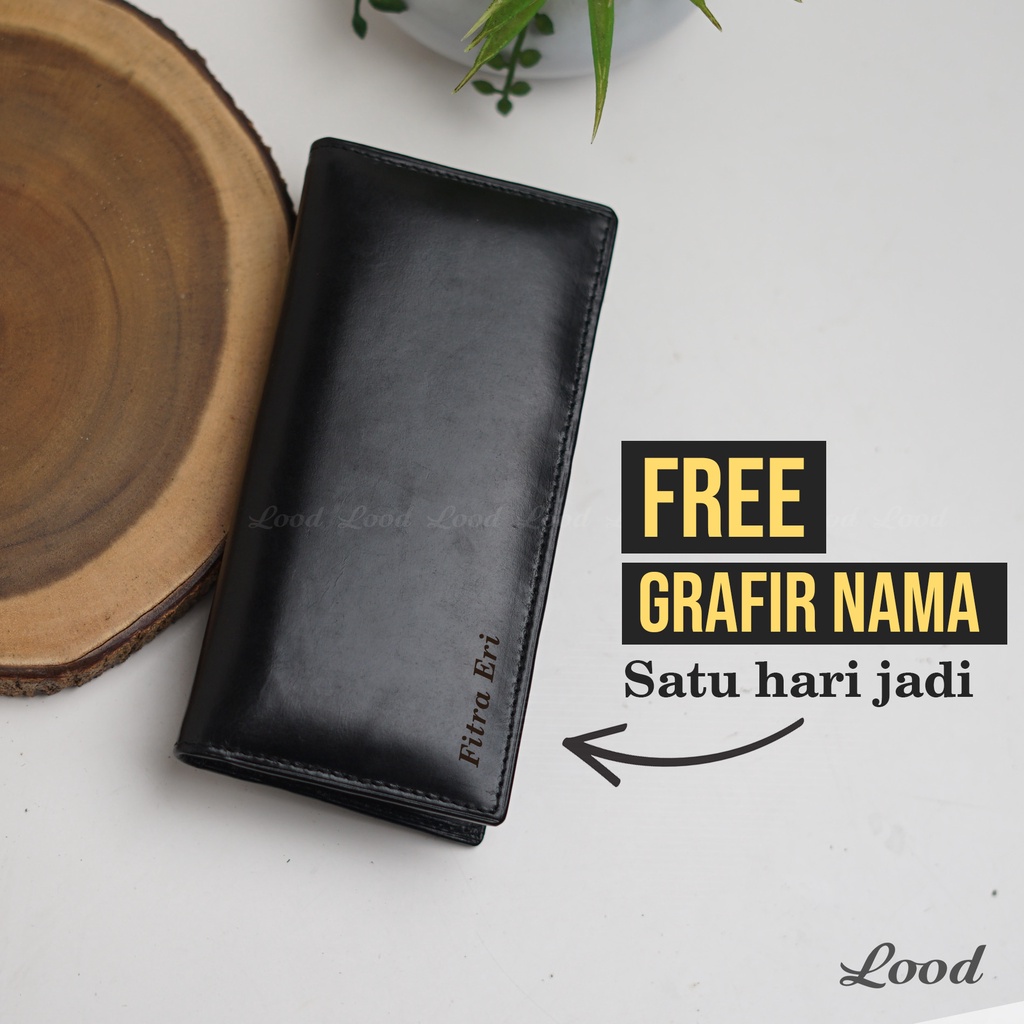 DOMPET KULIT PRIA PANJANG ASLI ORIGINAL 100%  SOWA LONG WALLET- GRATIS UKIR NAMA